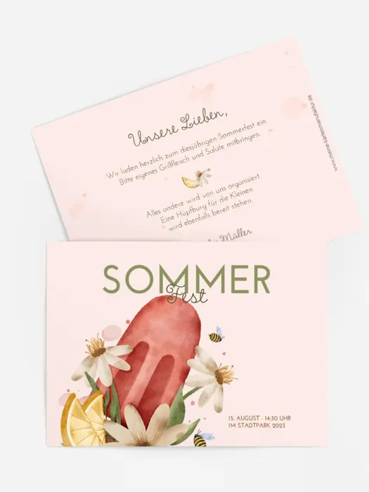 Sommerfest Einladung Eislutscher Sommerfest Einladung Eislutscher
