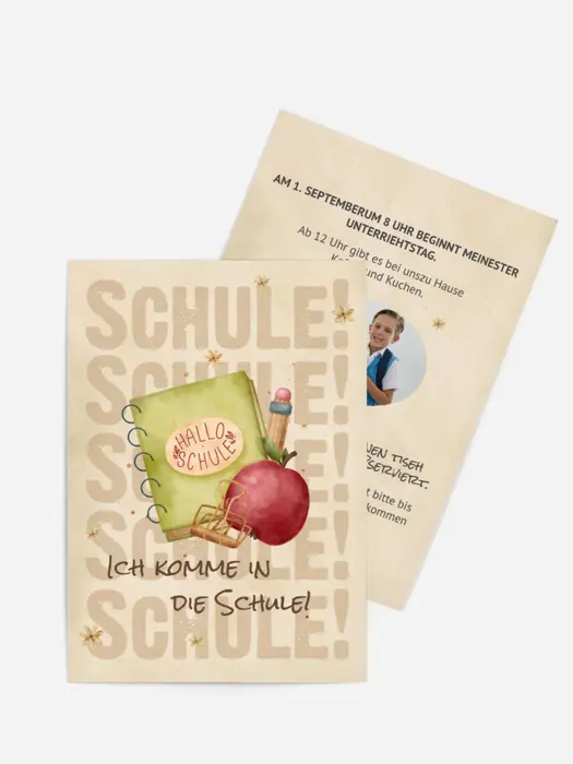 Einladungskarte Einschulung Schuljournal