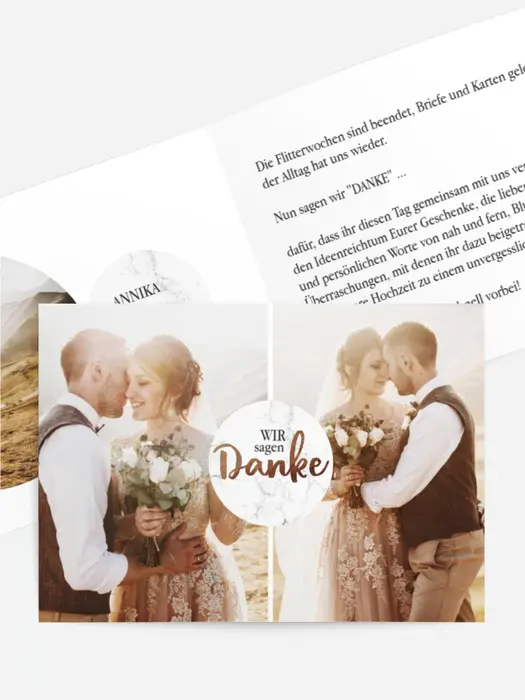 Dankeskarte Hochzeit "Marmor" Dankeskarte Hochzeit "Marmor"