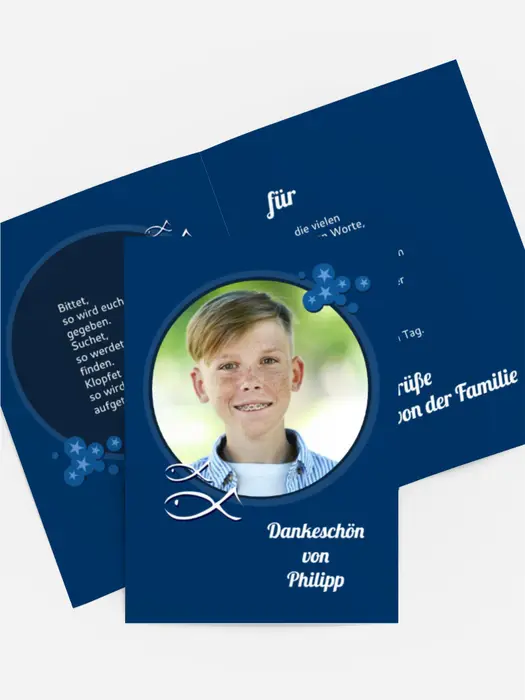 Dankeskarte Kommunion Star Dankeskarte Kommunion Star