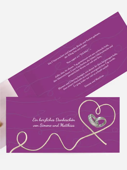 Dankeskarte Hochzeit "Erfüllte Liebe" Dankeskarte Hochzeit "Erfüllte Liebe"