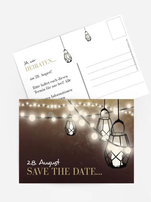 Save the Date Karte Vintage Laterne Save the Date Karte Vintage Laterne