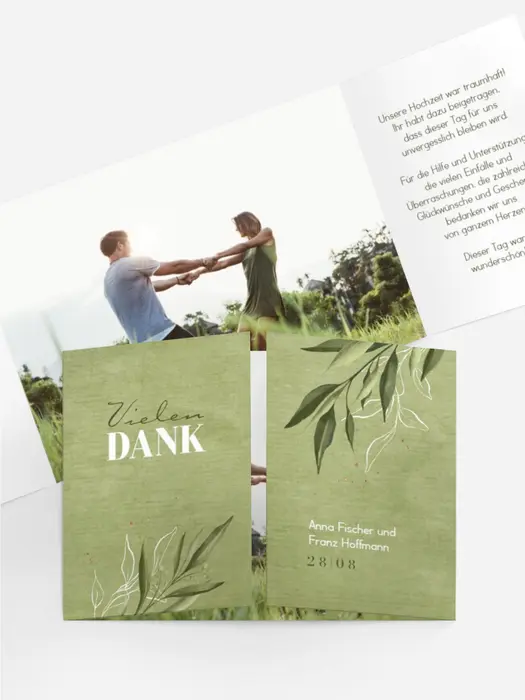 Dankeskarte Hochzeit "Edelblatt" Dankeskarte Hochzeit "Edelblatt"