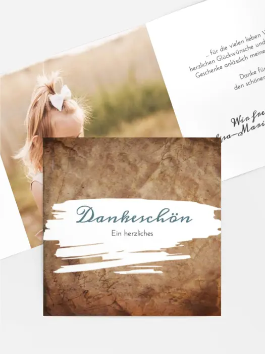 Dankeskarte Kommunion Barfuß im Sand Dankeskarte Kommunion Barfuß im Sand