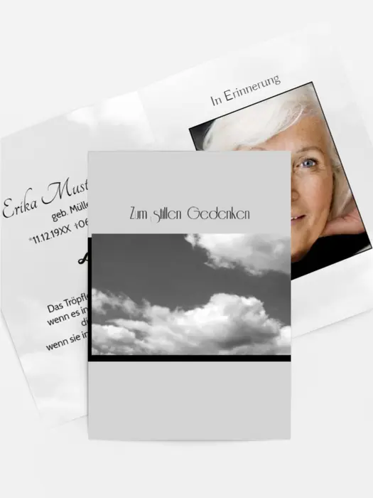 Sterbebildkarte Wolkenhimmel 2 Sterbebildkarte Wolkenhimmel 2