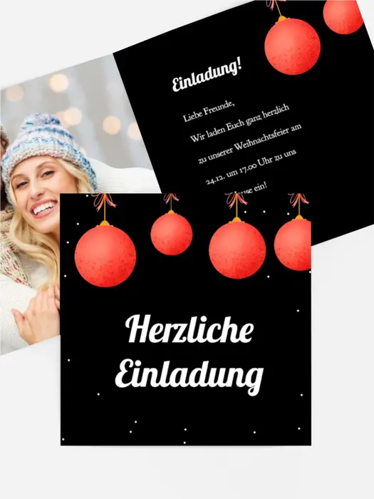 Foto Weihnachtseinladung Kling, Glöckchen Foto Weihnachtseinladung Kling, Glöckchen