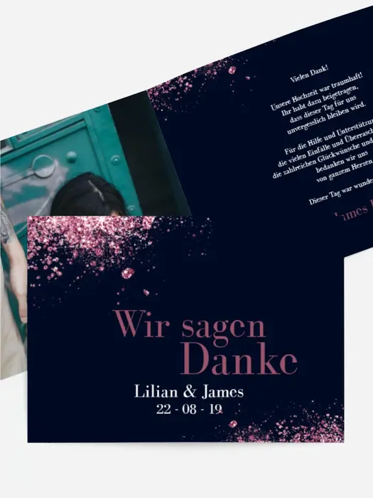 Dankeskarte Hochzeit "Diamantenhimmel" Dankeskarte Hochzeit "Diamantenhimmel"
