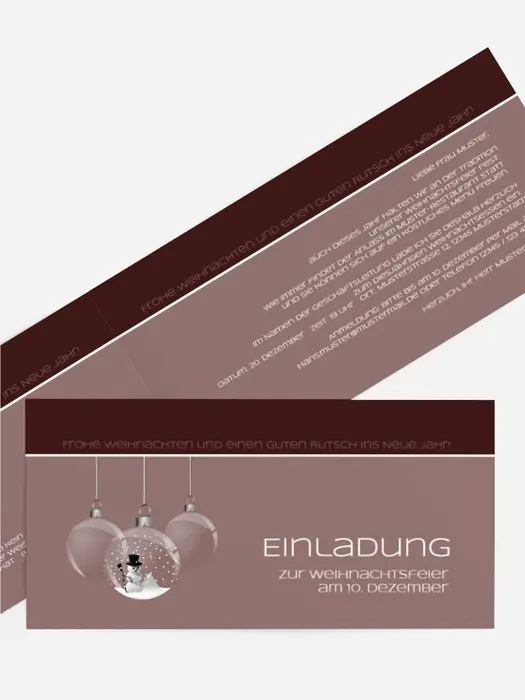Weihnachtseinladung Geschäft Schneekugel Weihnachtseinladung Geschäft Schneekugel