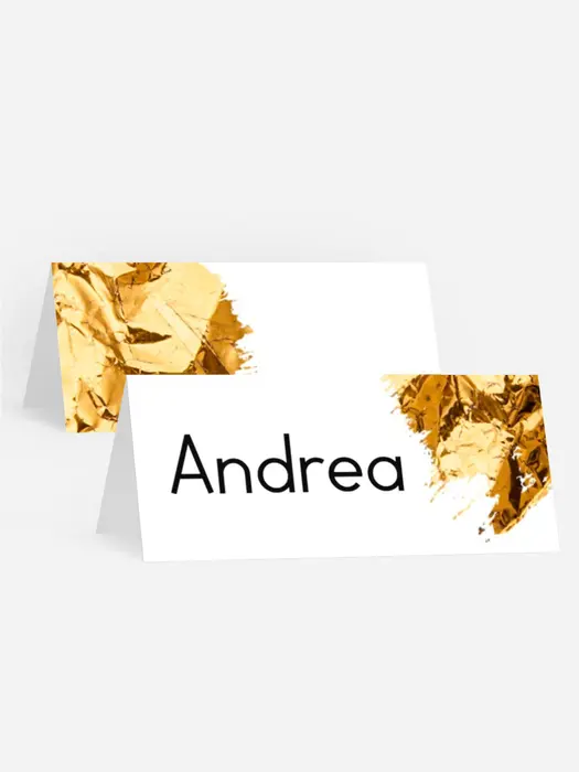 Tischkarte Geburtstag Goldplättchen