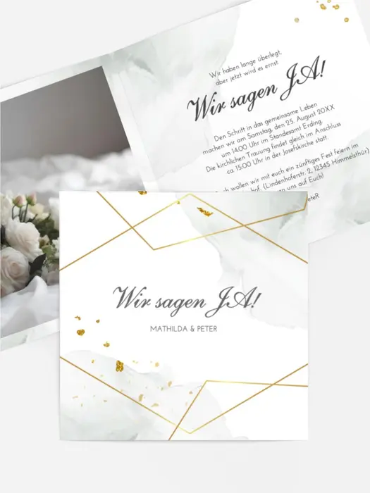 Hochzeitseinladung Goldstücke Hochzeitseinladung Goldstücke