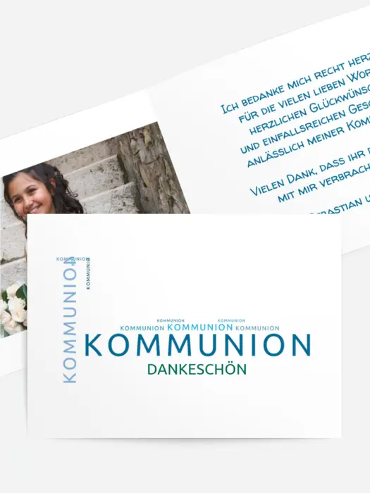 Dankeskarte Kommunion Script Dankeskarte Kommunion Script