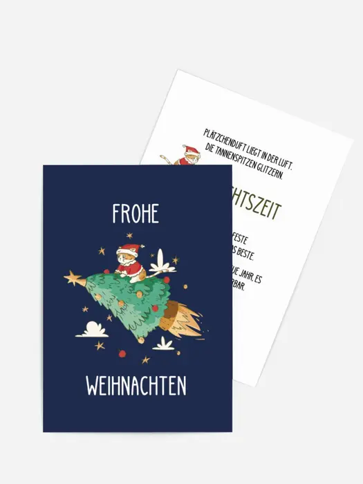 Grußkarte Weihnachten Baumrakete Grußkarte Weihnachten Baumrakete