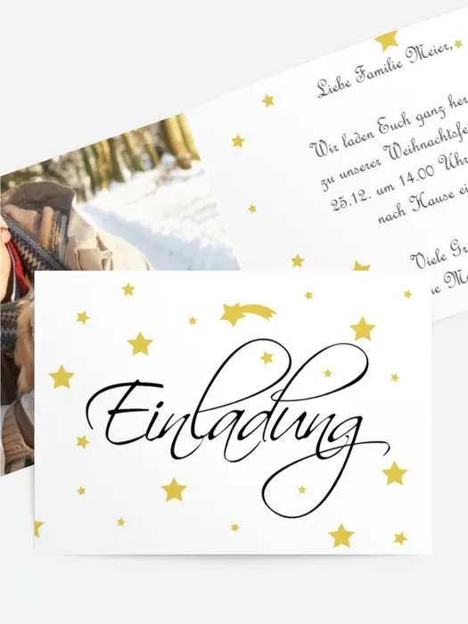 Foto Weihnachtseinladung Sterne Foto Weihnachtseinladung Sterne