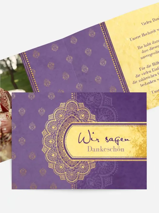 Dankeskarte Hochzeit "Mumbai" Dankeskarte Hochzeit "Mumbai"