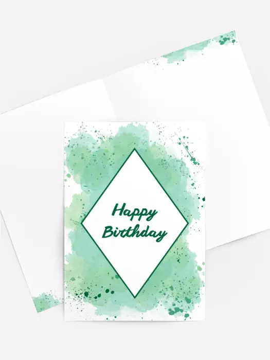 Aquarell Grüße zum Geburtstag grün