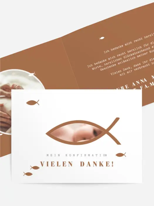 Dankeskarte Konfirmation Goldfisch Dankeskarte Konfirmation Goldfisch