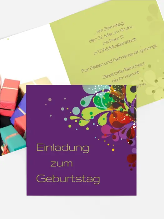 Geburtstag Einladung Farbenspiel Foto Geburtstag Einladung Farbenspiel Foto
