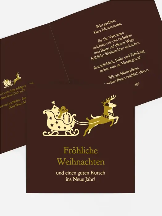 Grußkarte Weihnachten Geschäft Kutsche Grußkarte Weihnachten Geschäft Kutsche