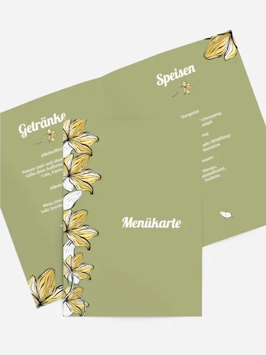 Menükarte Geburtstag Clematis Menükarte Geburtstag Clematis