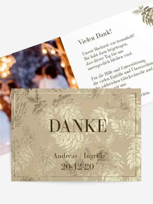 Dankeskarte Hochzeit "Kienzapfen" Dankeskarte Hochzeit "Kienzapfen"