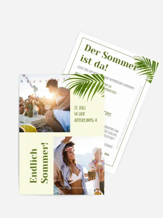 Sommerfest Einladung Party unter Palmen