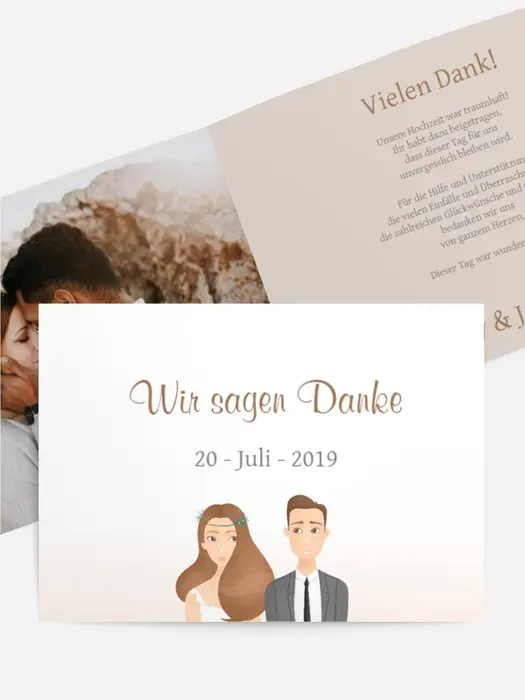 Dankeskarte Hochzeit "Für immer Eins" Dankeskarte Hochzeit "Für immer Eins"