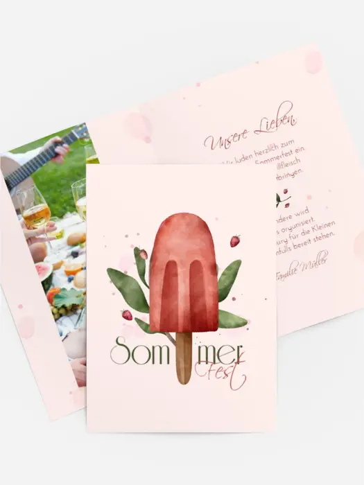 Sommerfest Einladung Erdbeereis Sommerfest Einladung Erdbeereis