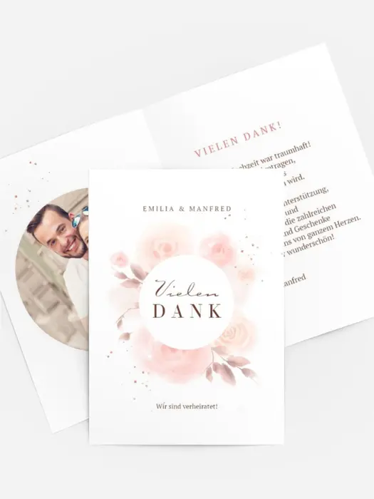 Dankeskarte Hochzeit "Aquarell Natur" Dankeskarte Hochzeit "Aquarell Natur"