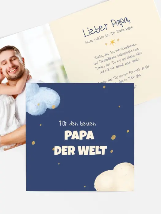 Vatertagskarten In den Wolken