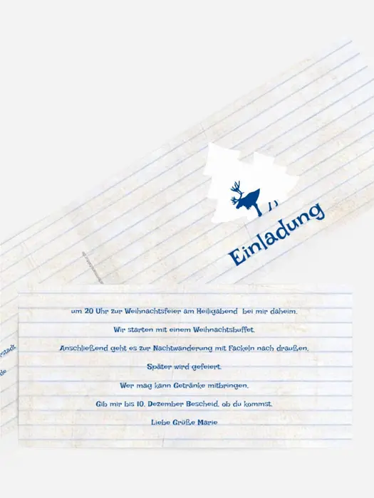 Einladungskarte Weihnachten Privat Elchenwald Einladungskarte Weihnachten Privat Elchenwald