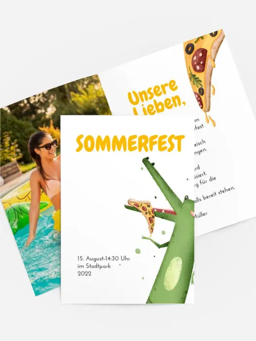 Einladung Sommerfest Krokopizza Einladung Sommerfest Krokopizza