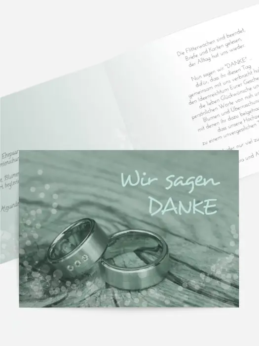Dankeskarte Hochzeit "Eheringe 2" Dankeskarte Hochzeit "Eheringe 2"