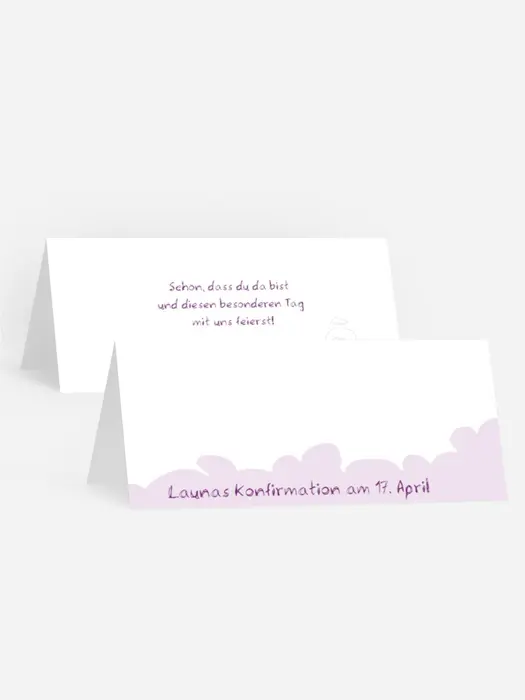 Tischkarte Konfirmation Engelchen Mädchen