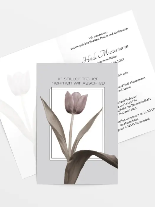 Trauerkarte Tulpe hoch Trauerkarte Tulpe hoch