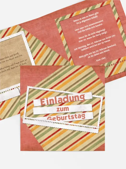 Einladungskarte für Jugendliche color stripes Einladungskarte für Jugendliche color stripes