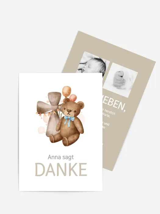 Dankeskarte Taufe Neugeborener Vogel Dankeskarte Taufe Neugeborener Vogel