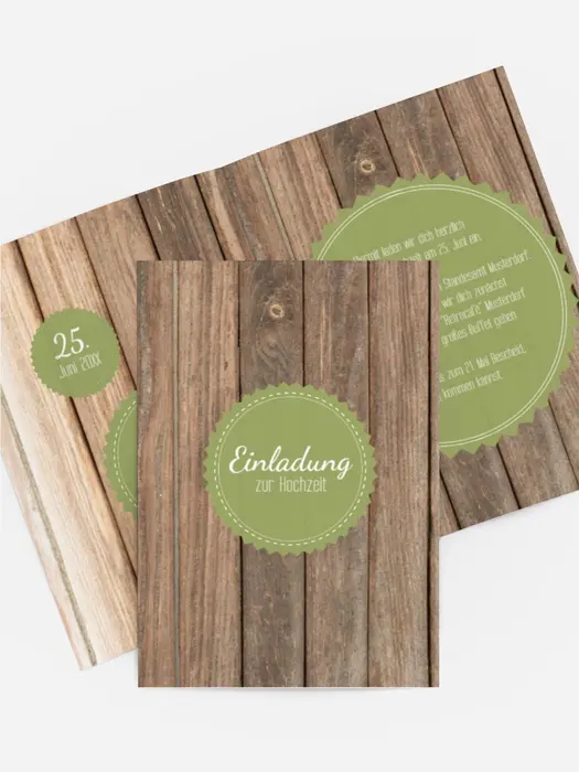 Hochzeitseinladung Vintage Holz 2 Hochzeitseinladung Vintage Holz 2