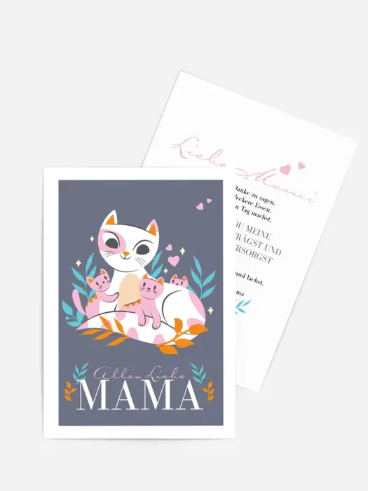 Grußkarte zum Muttertag Katzenmama Grußkarte zum Muttertag Katzenmama