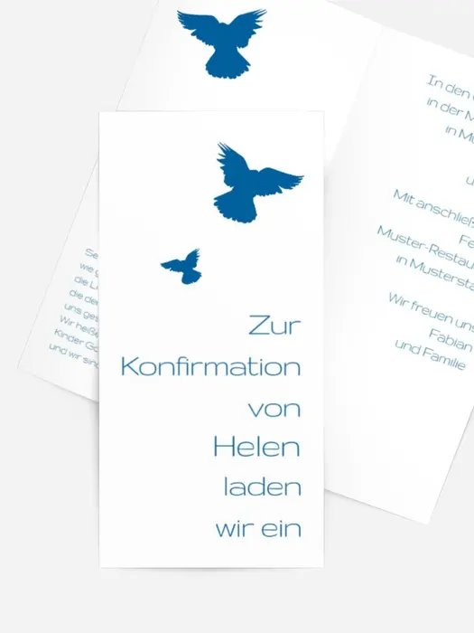 Konfirmationseinladungskarte Taube Konfirmationseinladungskarte Taube