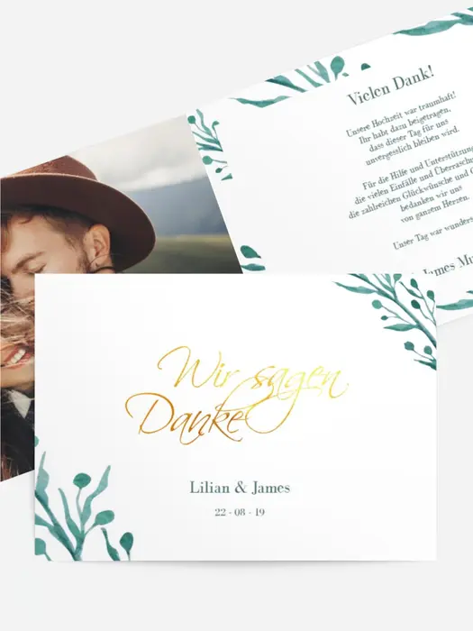 Dankeskarte Hochzeit "Irischer Nebel" Dankeskarte Hochzeit "Irischer Nebel"