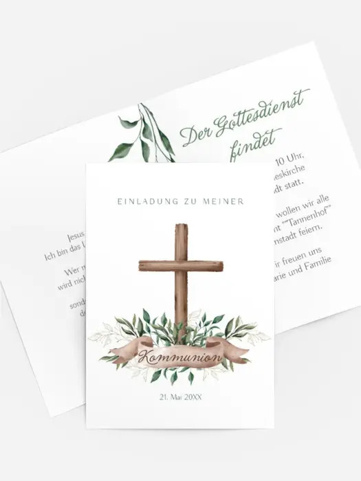 Einladungskarte Kommunion Mein Kreuz Einladungskarte Kommunion Mein Kreuz