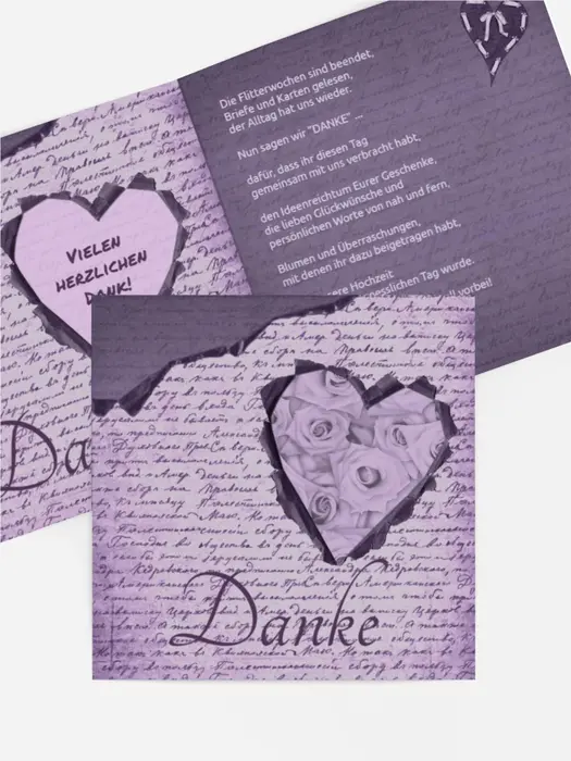 Dankeskarte Hochzeit "Herzensgedicht 2" Dankeskarte Hochzeit "Herzensgedicht 2"