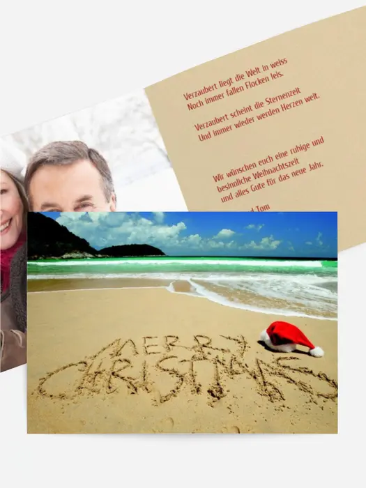 Weihnachtsgrußkarte Privat Strand Weihnachtsgrußkarte Privat Strand