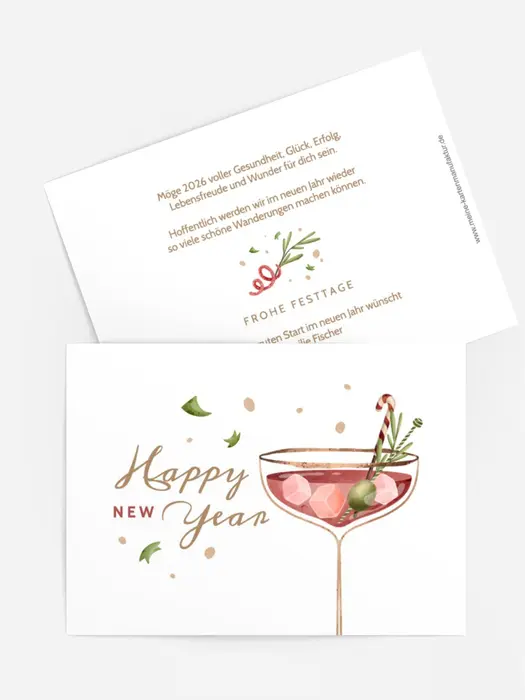 Neujahrskarte Festlicher Martini Neujahrskarte Festlicher Martini